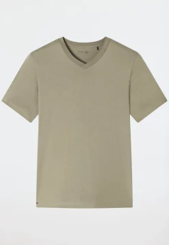 Shirt kurzarm V-Ausschnitt jade - Mix+Relax