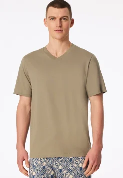Shirt kurzarm V-Ausschnitt jade - Mix+Relax