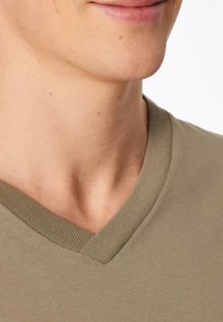 Shirt kurzarm V-Ausschnitt jade - Mix+Relax