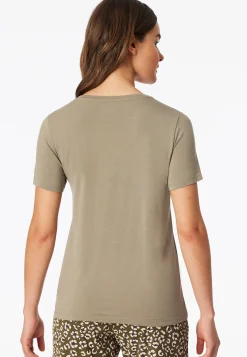 Shirt kurzarm V-Ausschnitt jade - Mix+Relax