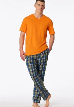 Shirt kurzarm V-Ausschnitt orange - Mix+Relax