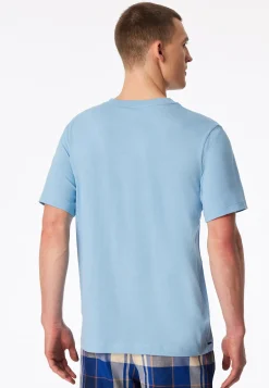 Shirt kurzarm V-Ausschnitt pacific blue - Mix+Relax