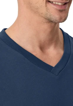 Shirt kurz arm V-Ausschnitt royal - Mix+Relax