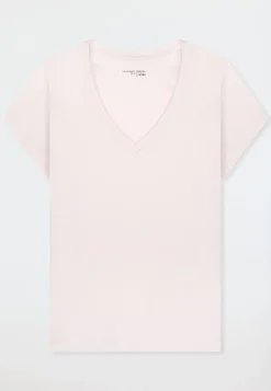 Shirt kurzarm V-Ausschnitt rosé - Mix+Relax