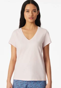 Shirt kurzarm V-Ausschnitt rosé - Mix+Relax