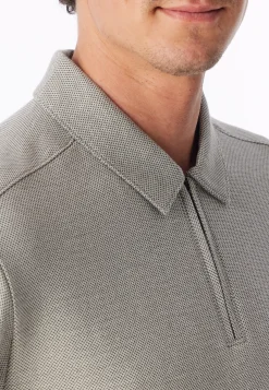 Shirt langarm Feinripp Jacquard Zipper bright taupe - Mix+Relax