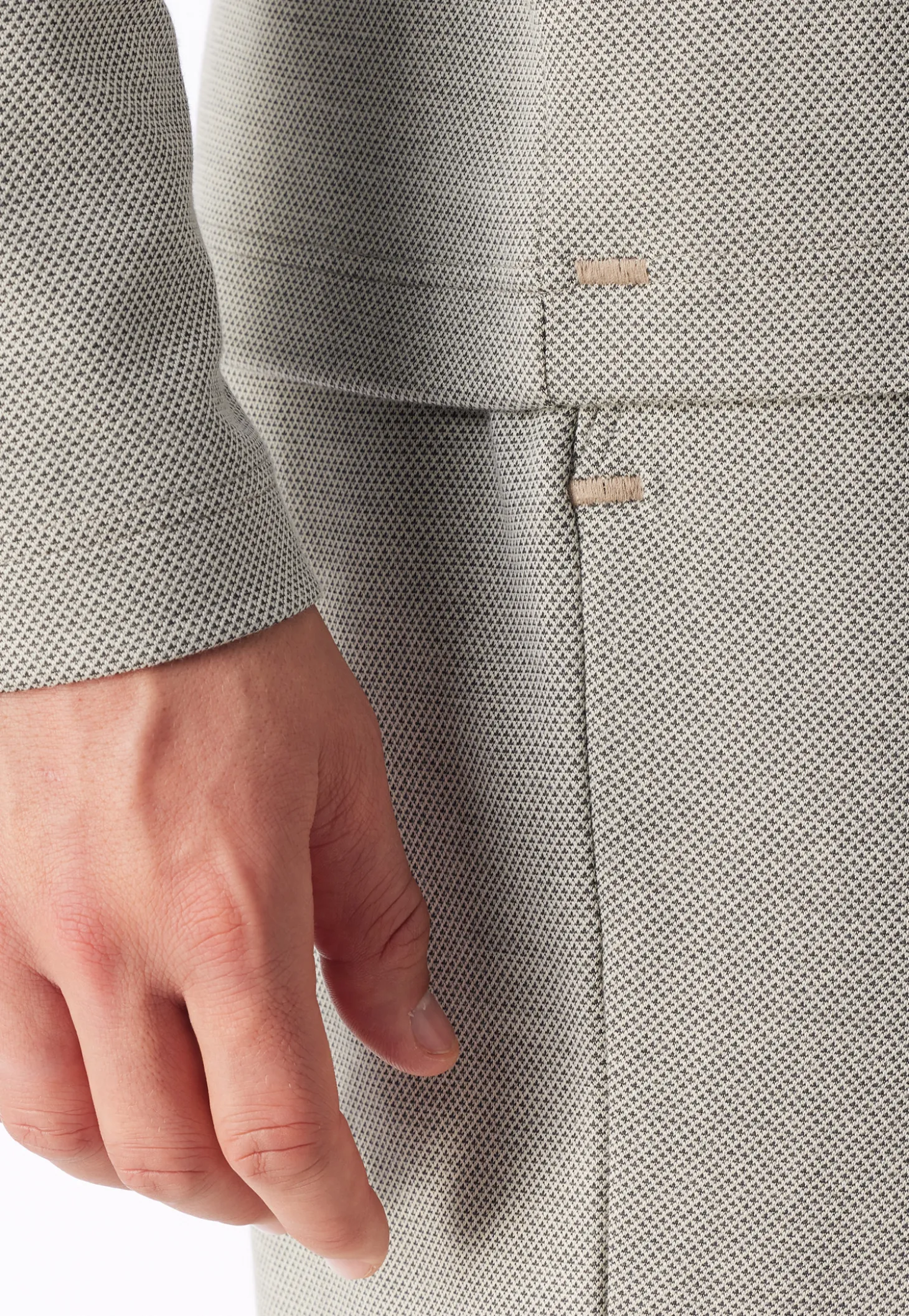 Shirt langarm Feinripp Jacquard Zipper bright taupe - Mix+Relax