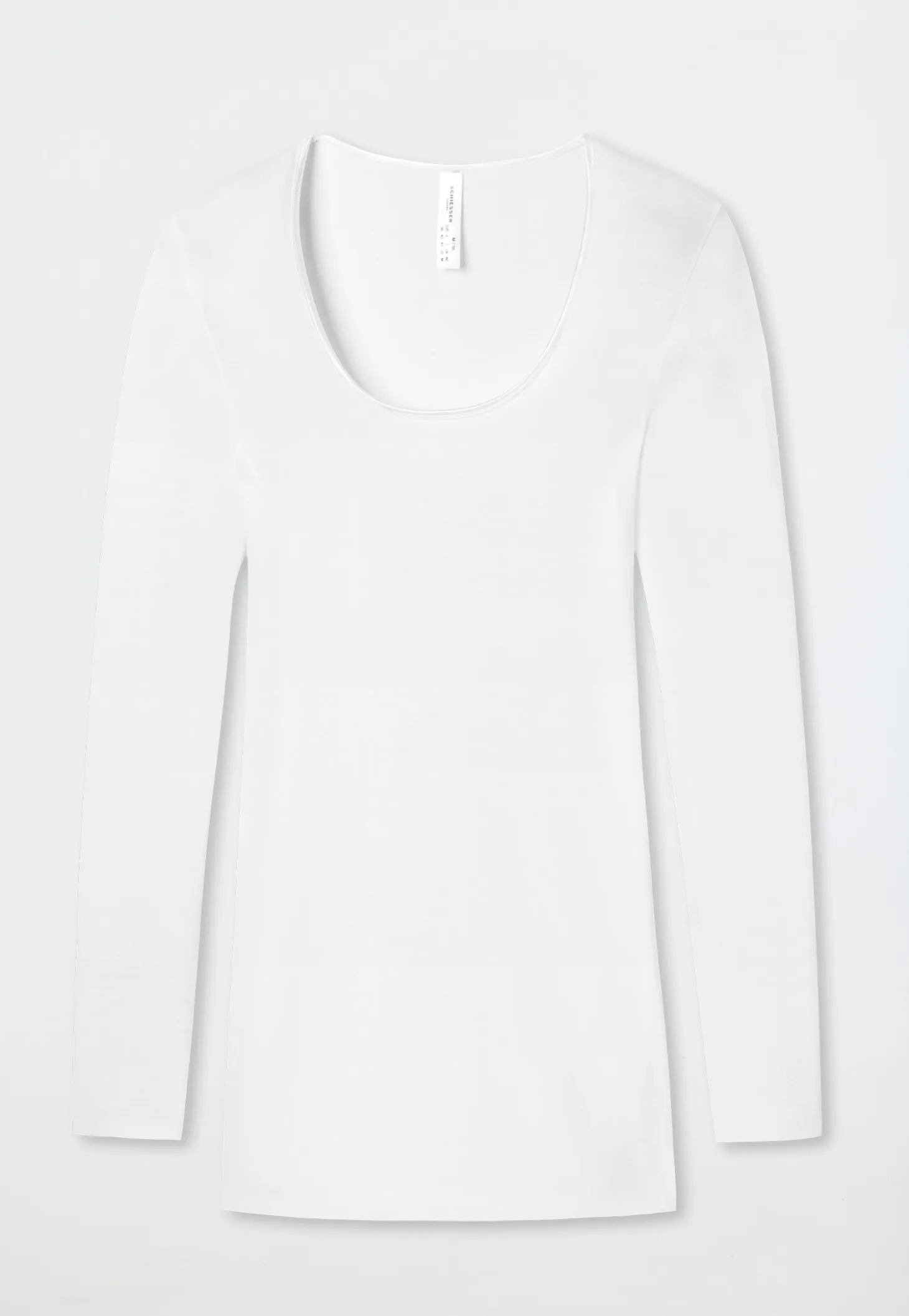 Shirt langarm Feinripp rundhals Spenzer weiß - Luxury