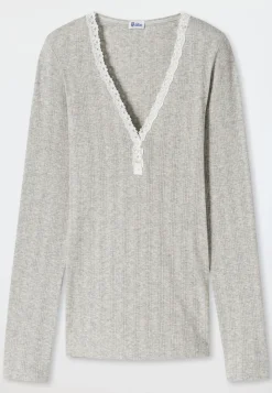 Shirt langarm grau meliert - Revival Agathe