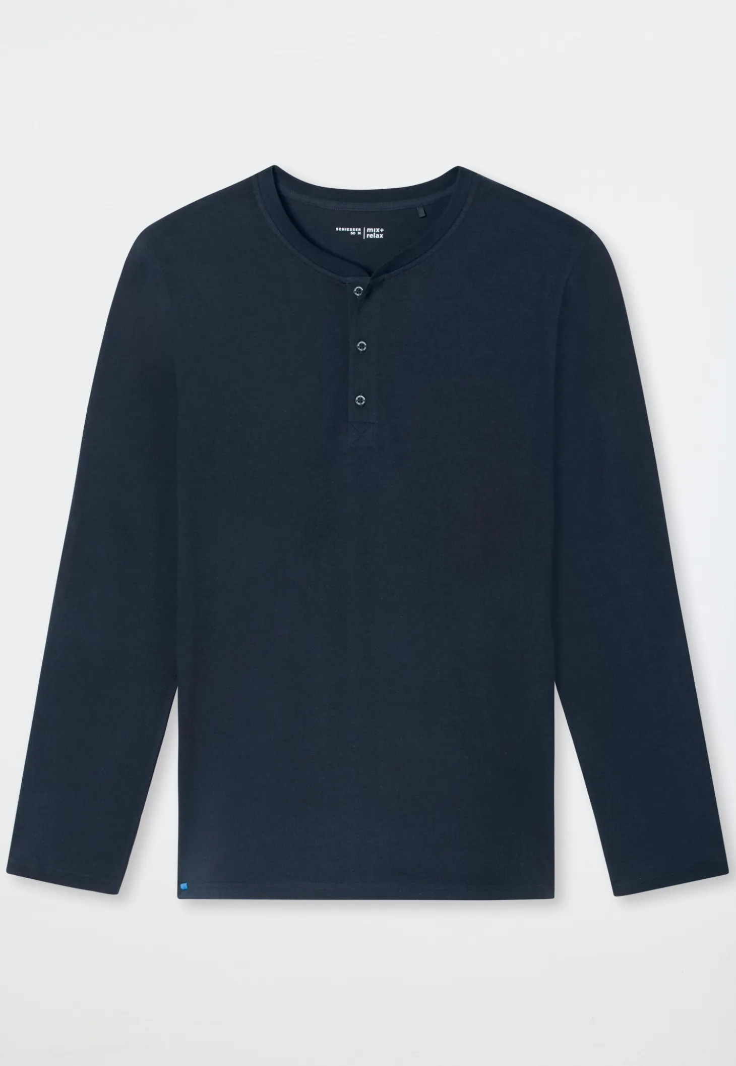 Shirt langarm Knopfleiste nachtblau - Mix+Relax