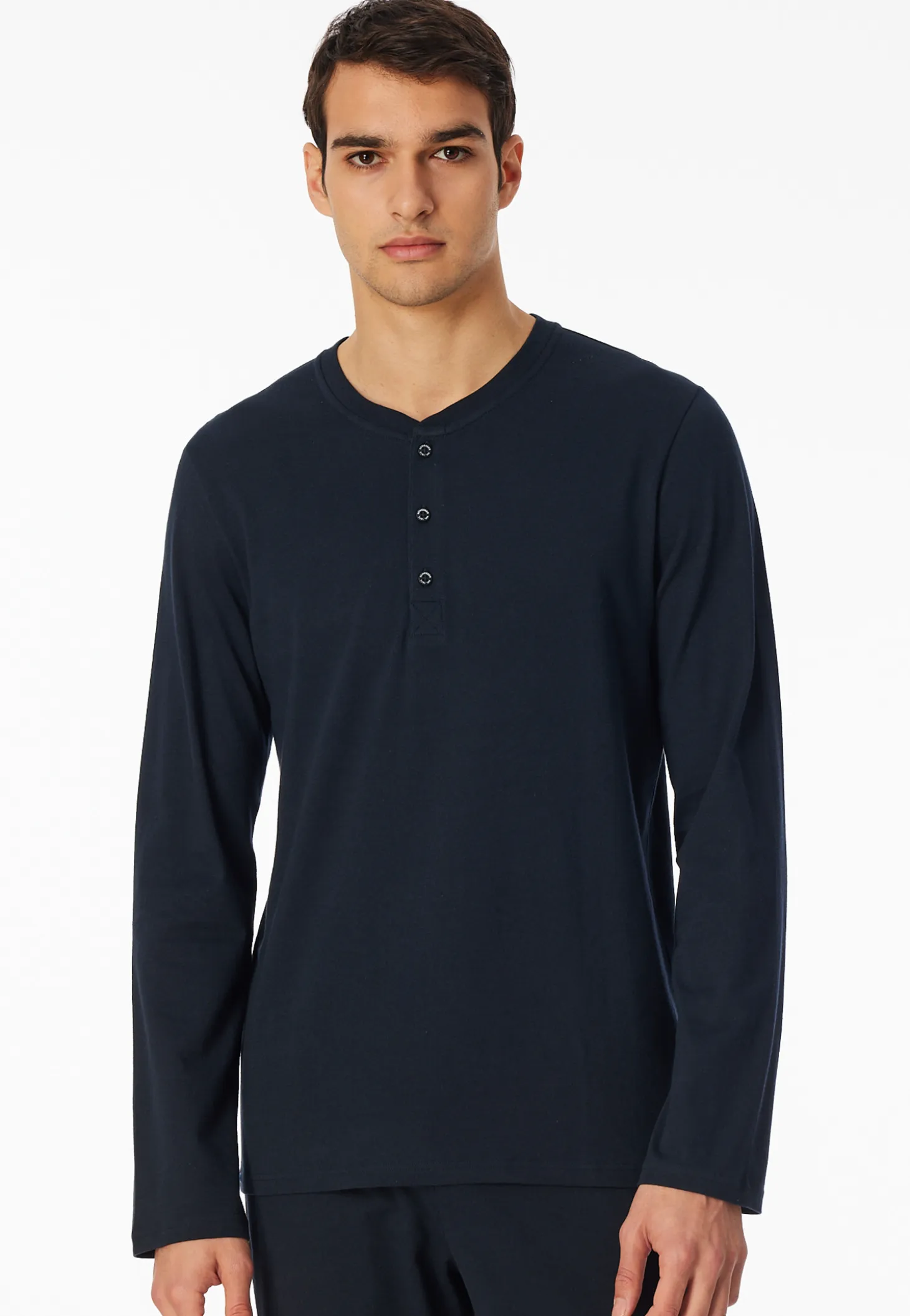 Shirt langarm Knopfleiste nachtblau - Mix+Relax