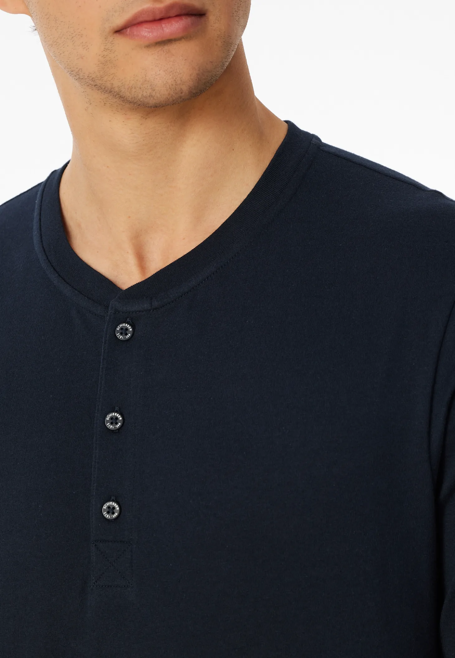 Shirt langarm Knopfleiste nachtblau - Mix+Relax