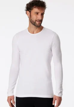 Shirt langarm Rundhals weiß - 95/5