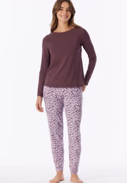 Shirt langarm U-Boot-Ausschnitt kakaobraun - Mix+Relax