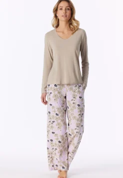 Shirt langarm V-Ausschnitt bright taupe - Mix+Relax