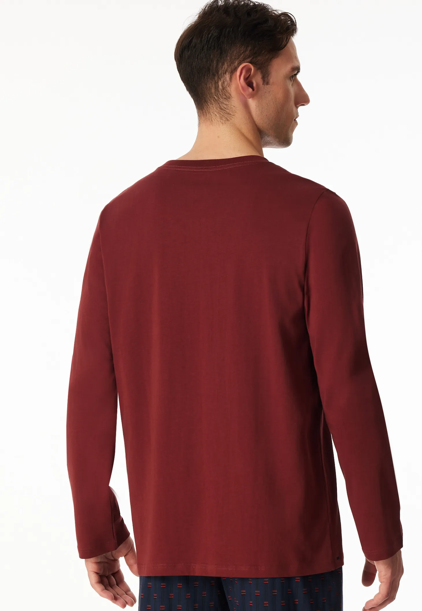 Shirt langarm V-Ausschnitt burgund - Mix+Relax