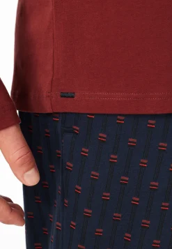 Shirt langarm V-Ausschnitt burgund - Mix+Relax