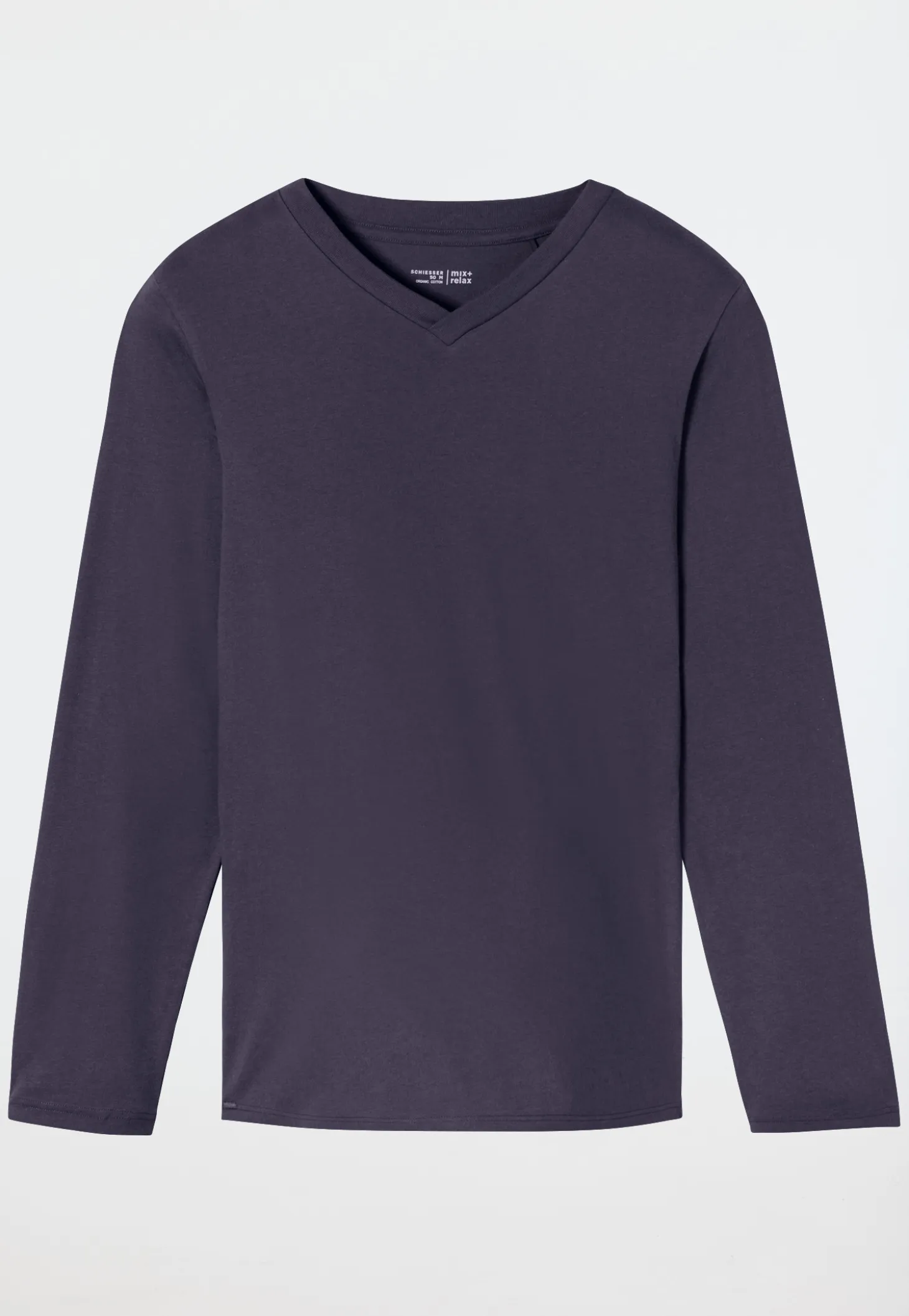 Shirt langarm V-Ausschnitt graphit - Mix+Relax