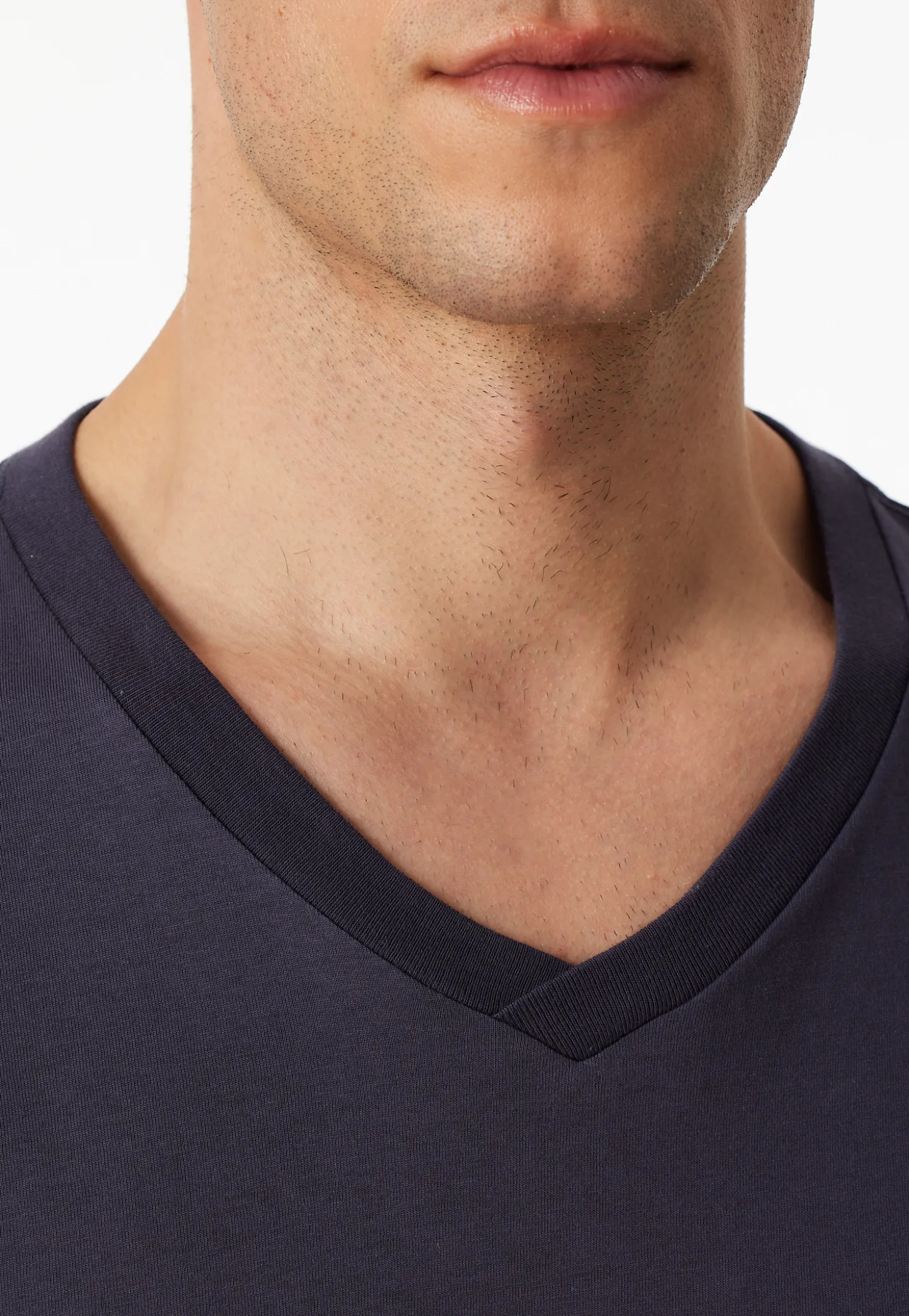 Shirt langarm V-Ausschnitt graphit - Mix+Relax