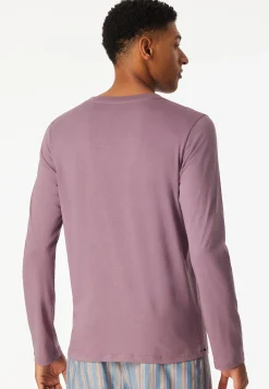 Shirt langarm V-Ausschnitt lila - Mix+Relax