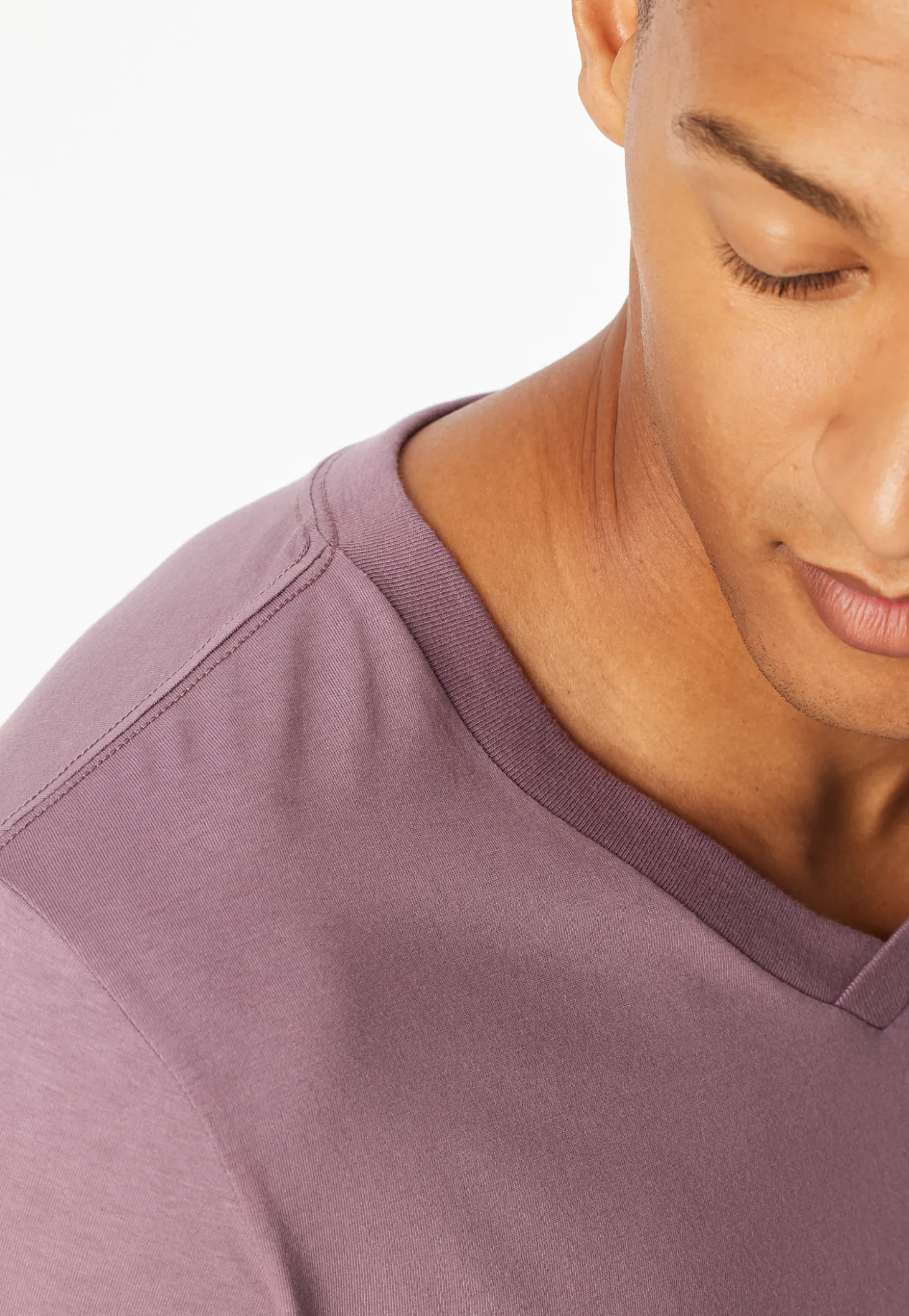 Shirt langarm V-Ausschnitt lila - Mix+Relax