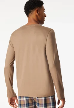 Shirt langarm V-Ausschnitt nougat - Mix+Relax