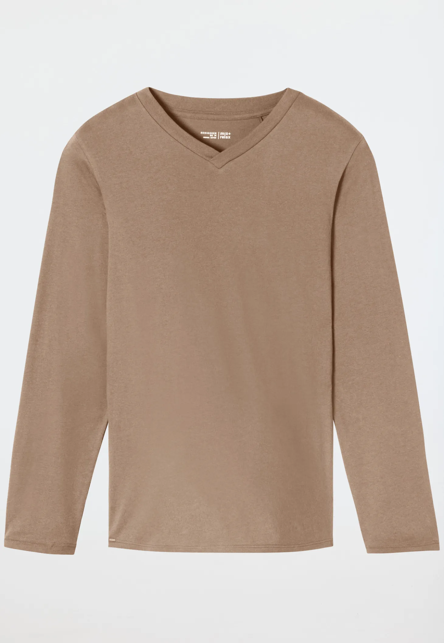 Shirt langarm V-Ausschnitt nougat - Mix+Relax