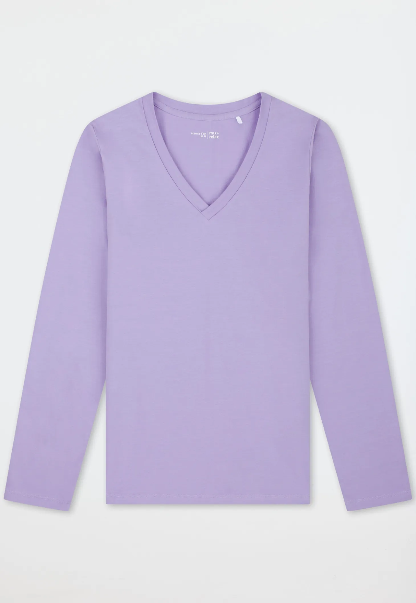 Shirt langarm V-Ausschnitt zartlila - Mix+Relax