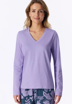 Shirt langarm V-Ausschnitt zartlila - Mix+Relax