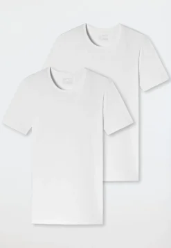 Shirts kurzarm 2er-Pack Rundhals weiß – 95/5