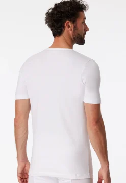 Shirts kurzarm 2er-Pack tiefer V-Ausschnitt weiß – 95/5