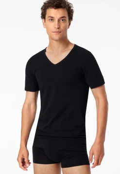 Shirts kurzarm 2er-Pack tiefer V-Ausschnitt schwarz – 95/5