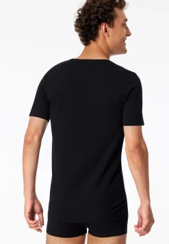 Shirts kurzarm 2er-Pack tiefer V-Ausschnitt schwarz – 95/5