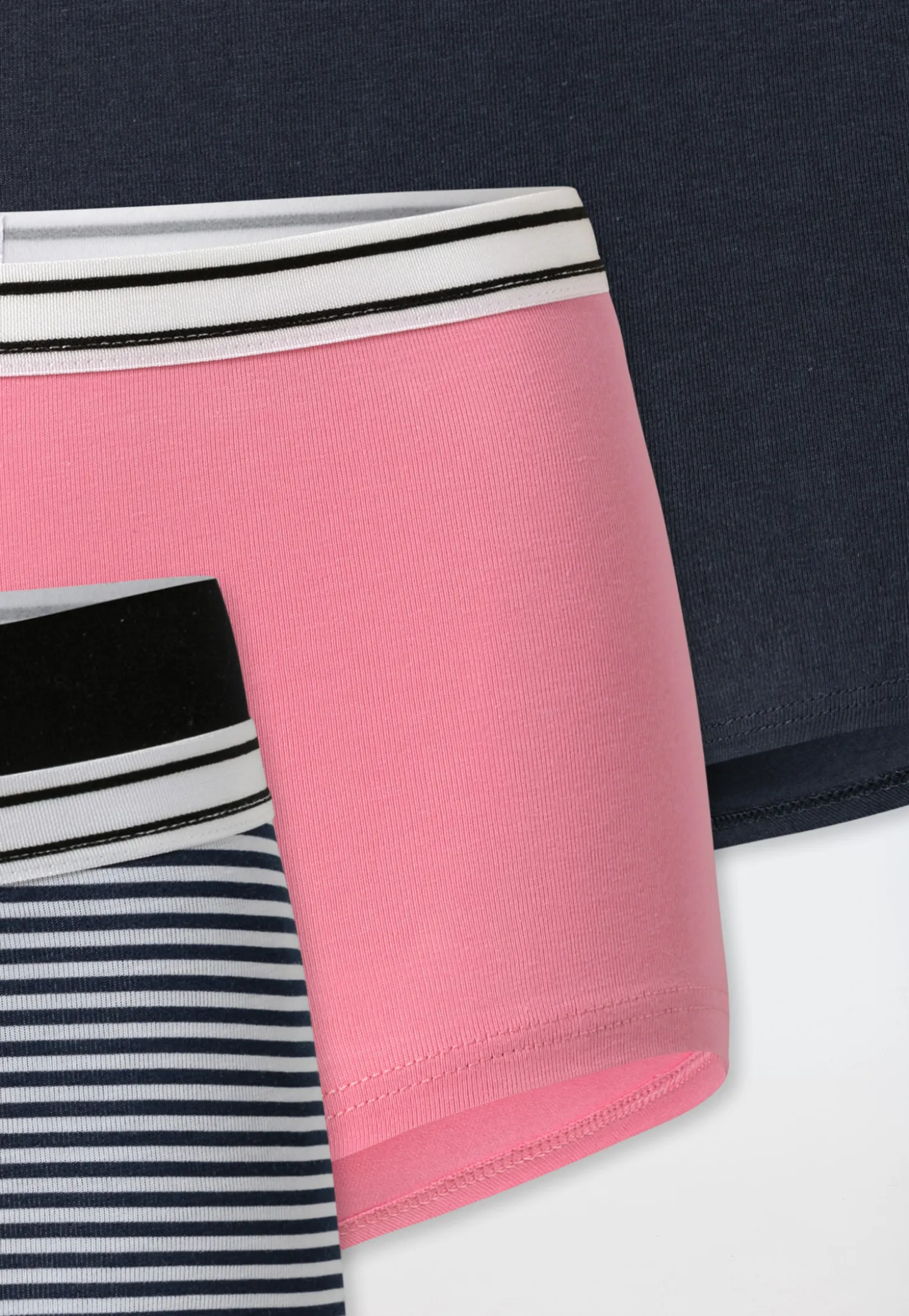 Shorts 3er-Pack dunkelblau/ rosa/ geringelt - 95/5