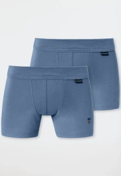 Shorts 2er-Pack jeansblau - Fine Rib