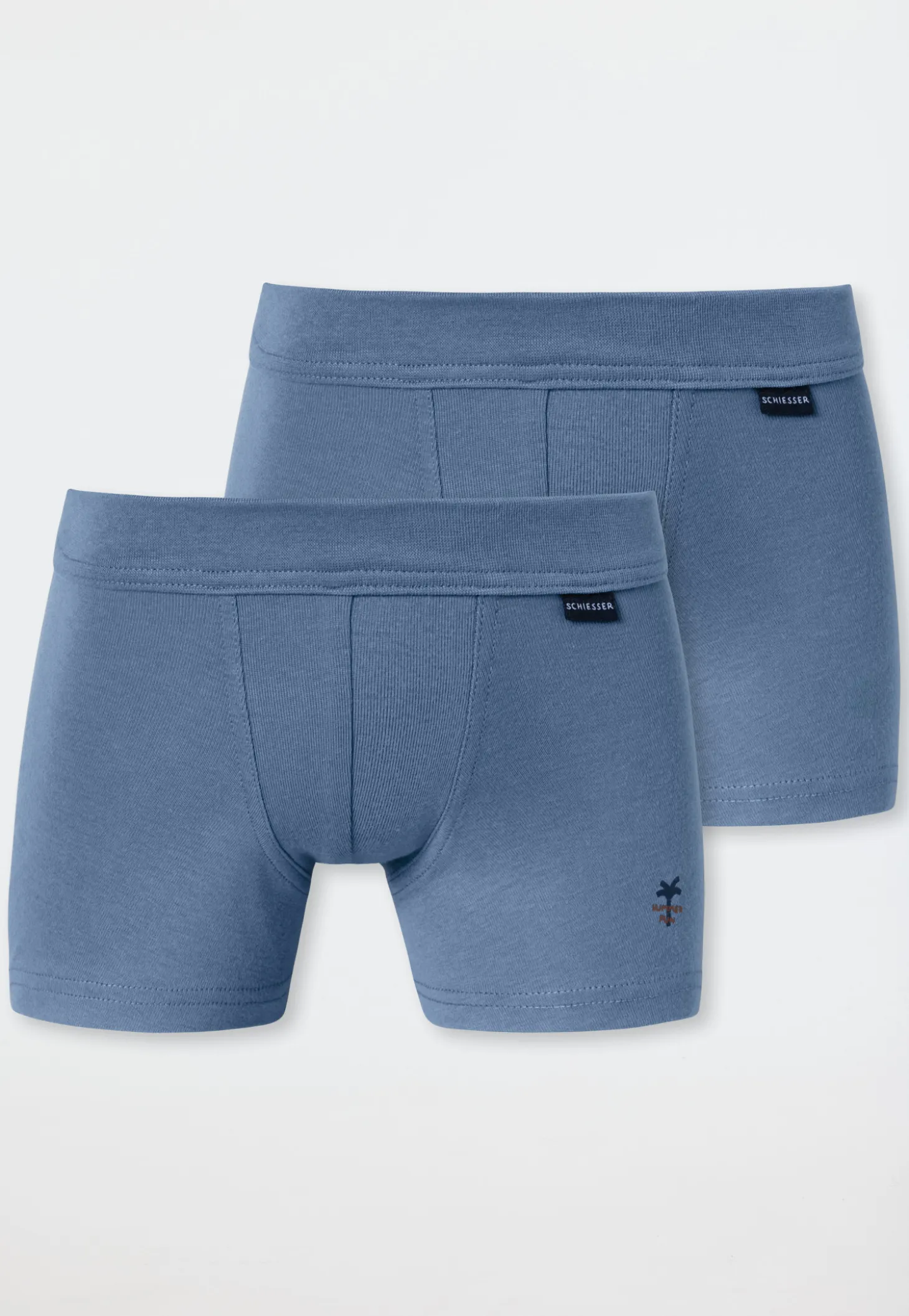 Shorts 2er-Pack jeansblau - Fine Rib