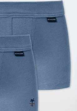 Shorts 2er-Pack jeansblau - Fine Rib