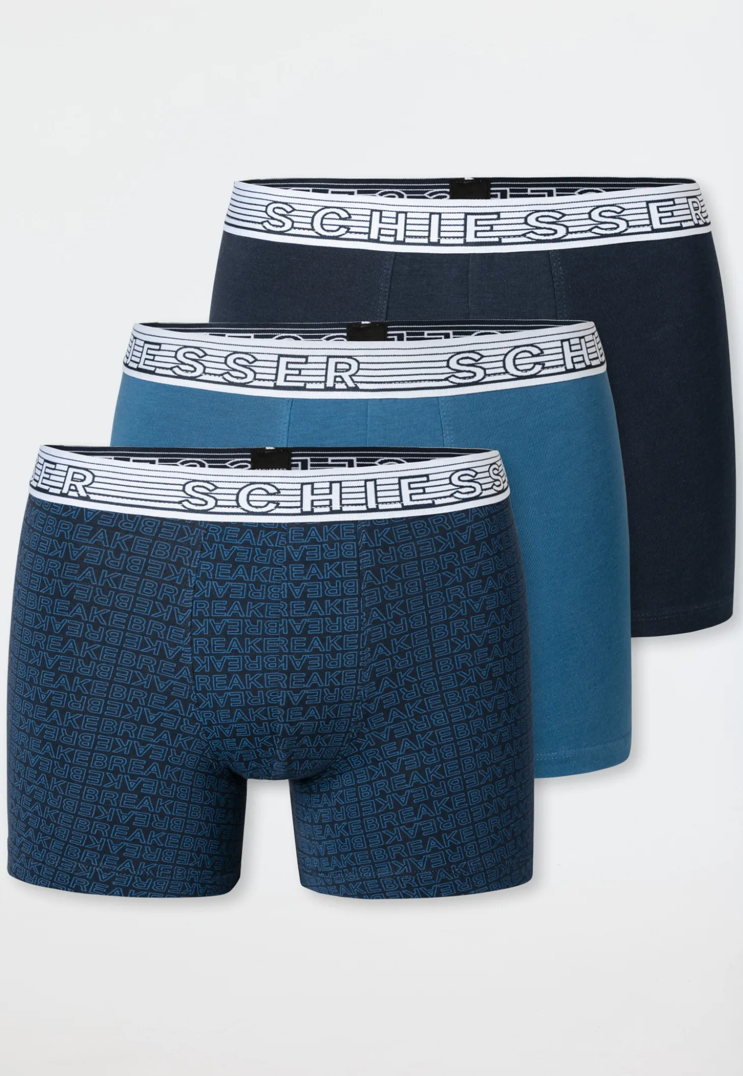 Shorts 3er-Pack jeansblau/ nachtblau/ blau gemustert - 95/5