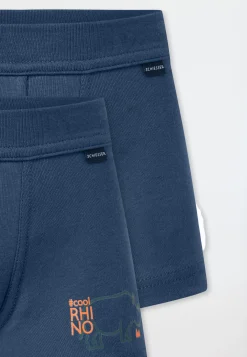 Shorts 2er-Pack Nashorn blau - Fine Rib