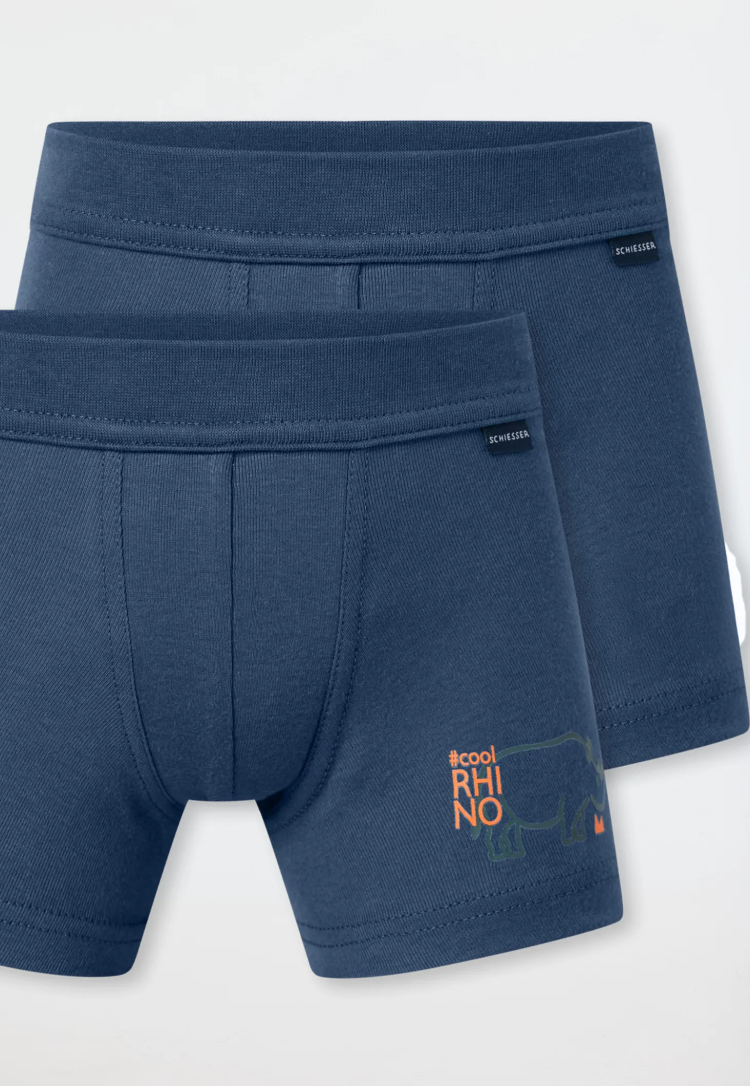 Shorts 2er-Pack Nashorn blau - Fine Rib
