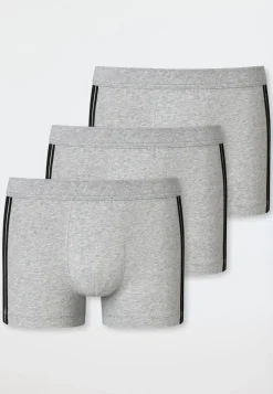 Shorts 3er-Pack Organic Cotton Streifen grau-meliert - 95/5