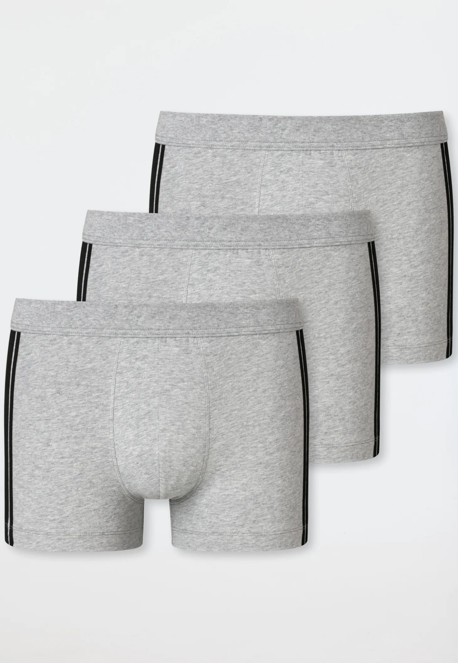 Shorts 3er-Pack Organic Cotton Streifen grau-meliert - 95/5