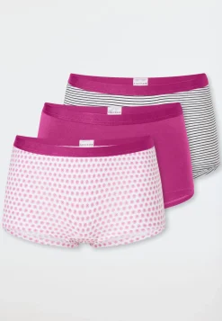 Shorts 3er-Pack Ringel Blümchen mehrfarbig - 95/5
