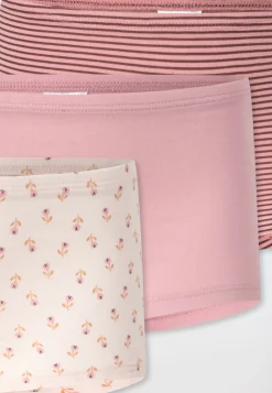 Shorts 3er-Pack Ringel Blümchen rosa - 95/5
