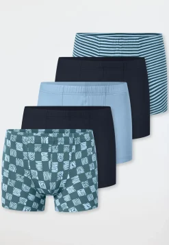 Shorts 5er-Pack Ringel Karos mehrfarbig - 95/5