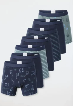 Shorts 7er-Pack Ringel Safari-Tiere mehrfarbig - 95/5