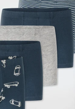 Shorts 5er-Pack Ringel Skateboards blau/ graumeliert - 95/5