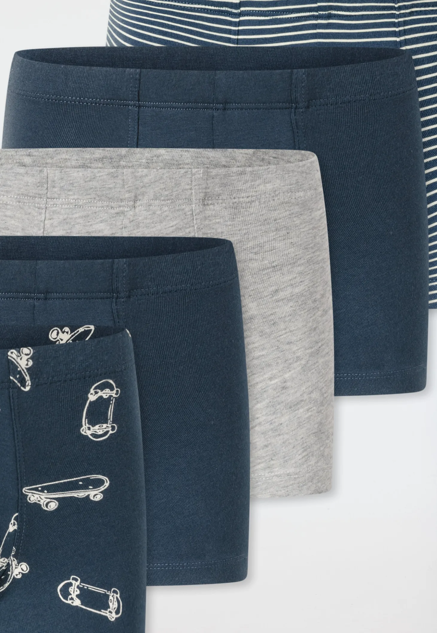 Shorts 5er-Pack Ringel Skateboards blau/ graumeliert - 95/5