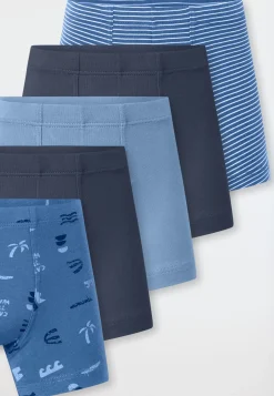 Shorts 5er-Pack Ringel Strand mehrfarbig - 95/5