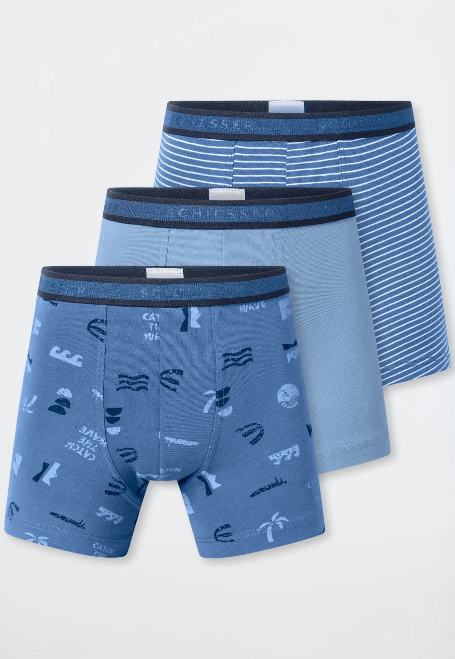 Shorts 3er-Pack Ringel Strand mehrfarbig - 95/5